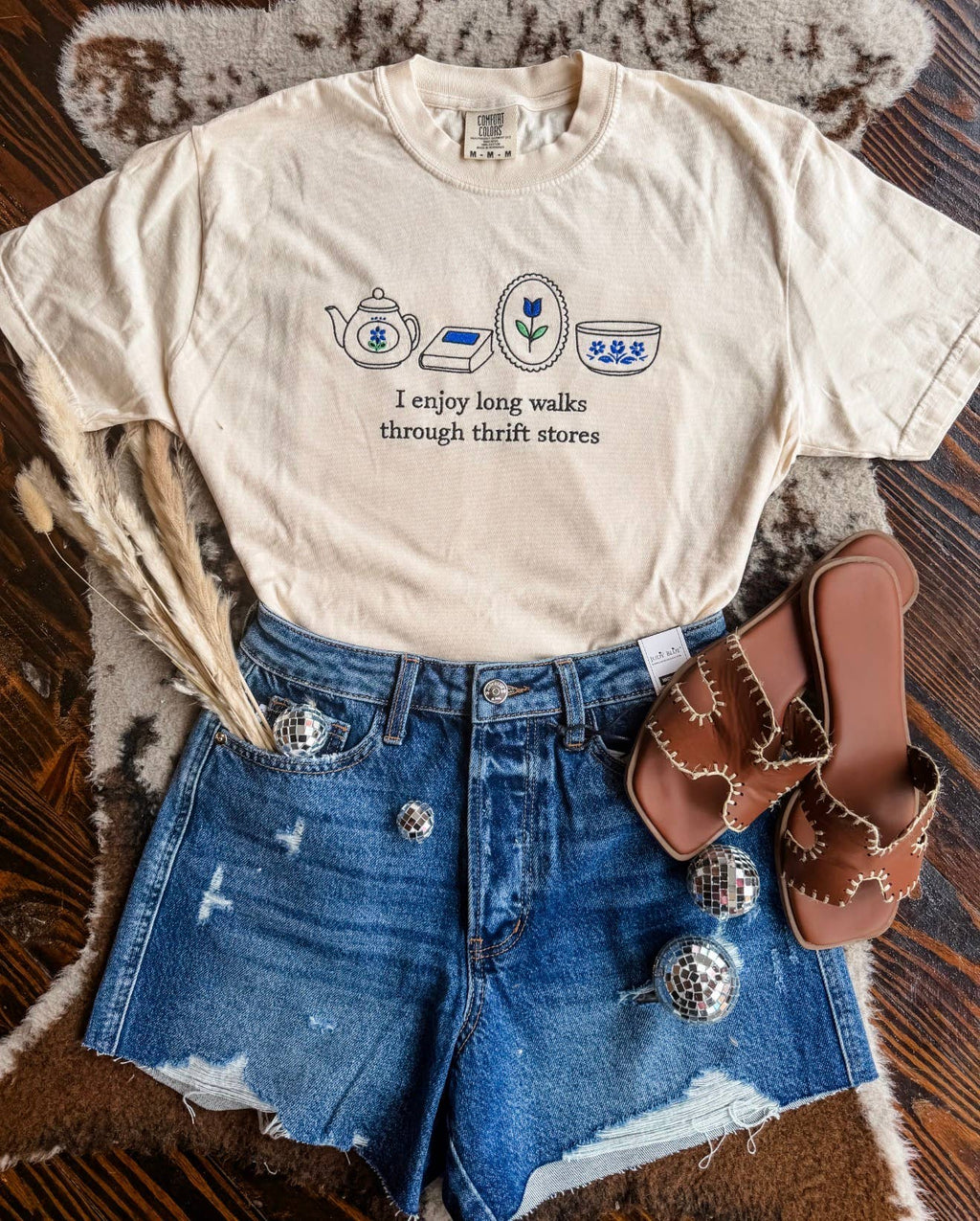 I Enjoy Long Walks Thrift Shopping Embroidery