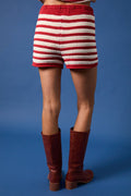 CROCHET TWO-TONE SWEATER SHORTS