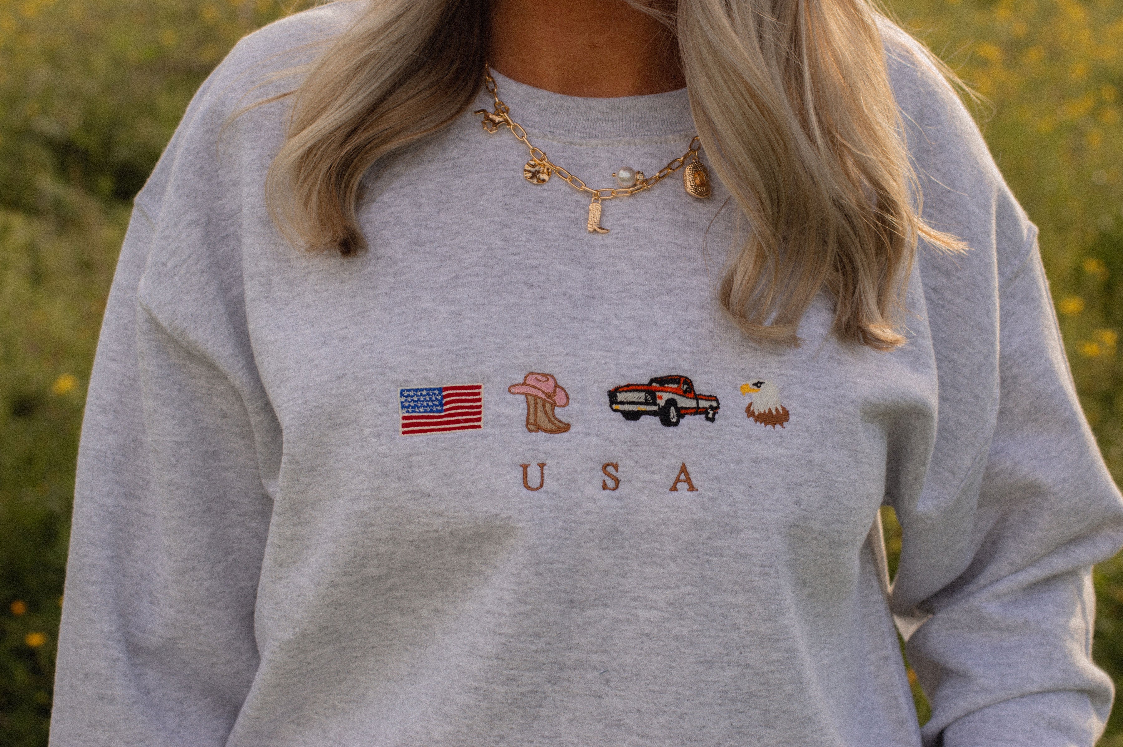 USA ICONS Embroidered Heavyweight Sweatshirt