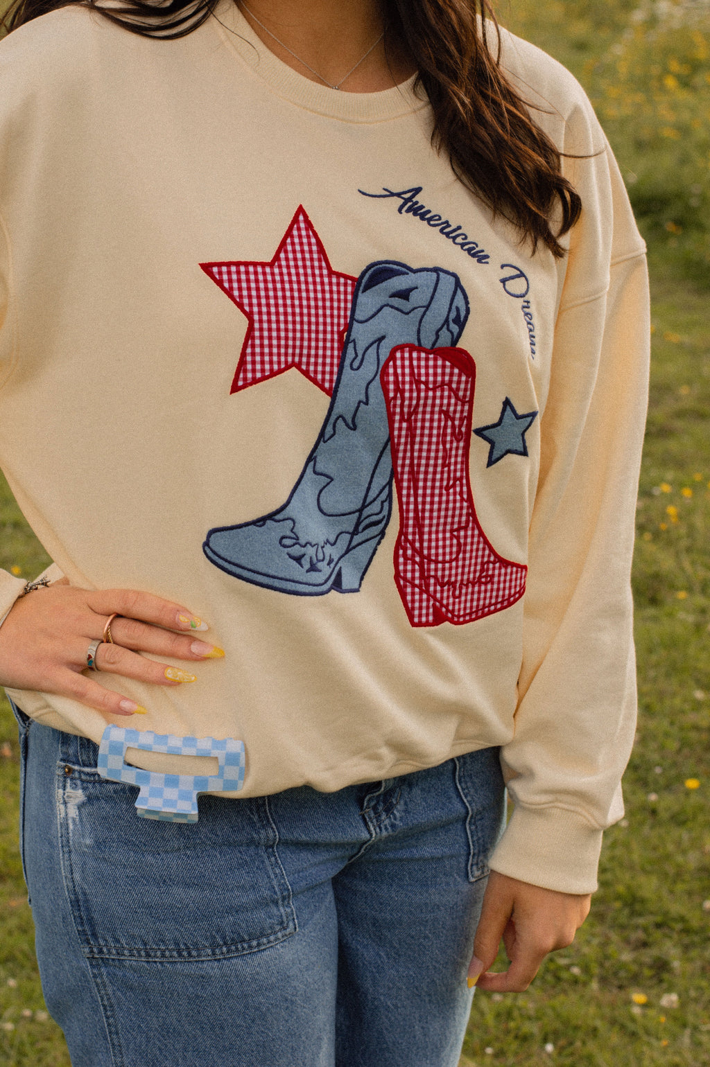 AMERICAN DREAM BOOTS EMBROIDERED CREW