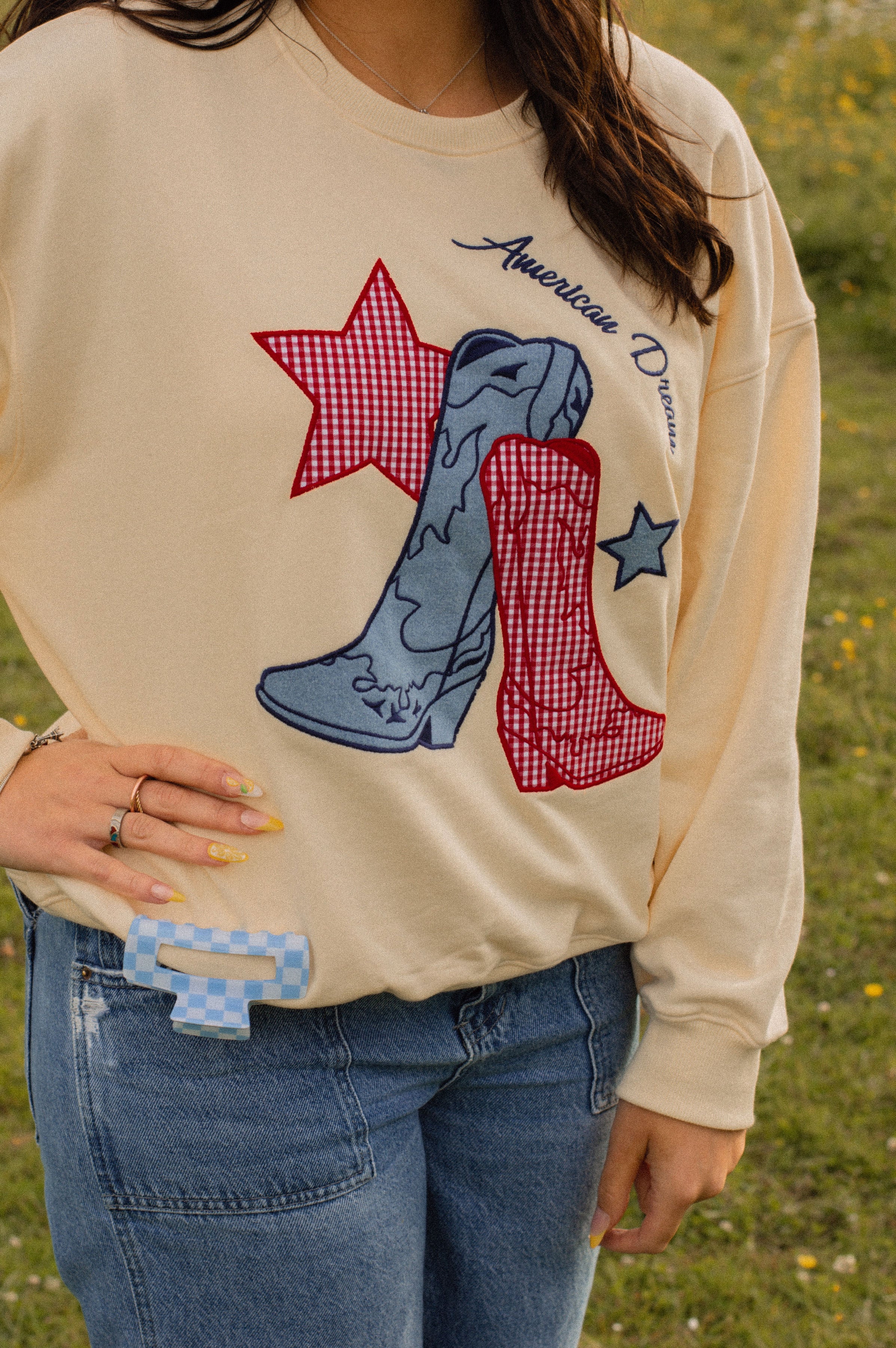 AMERICAN DREAM BOOTS EMBROIDERED CREW