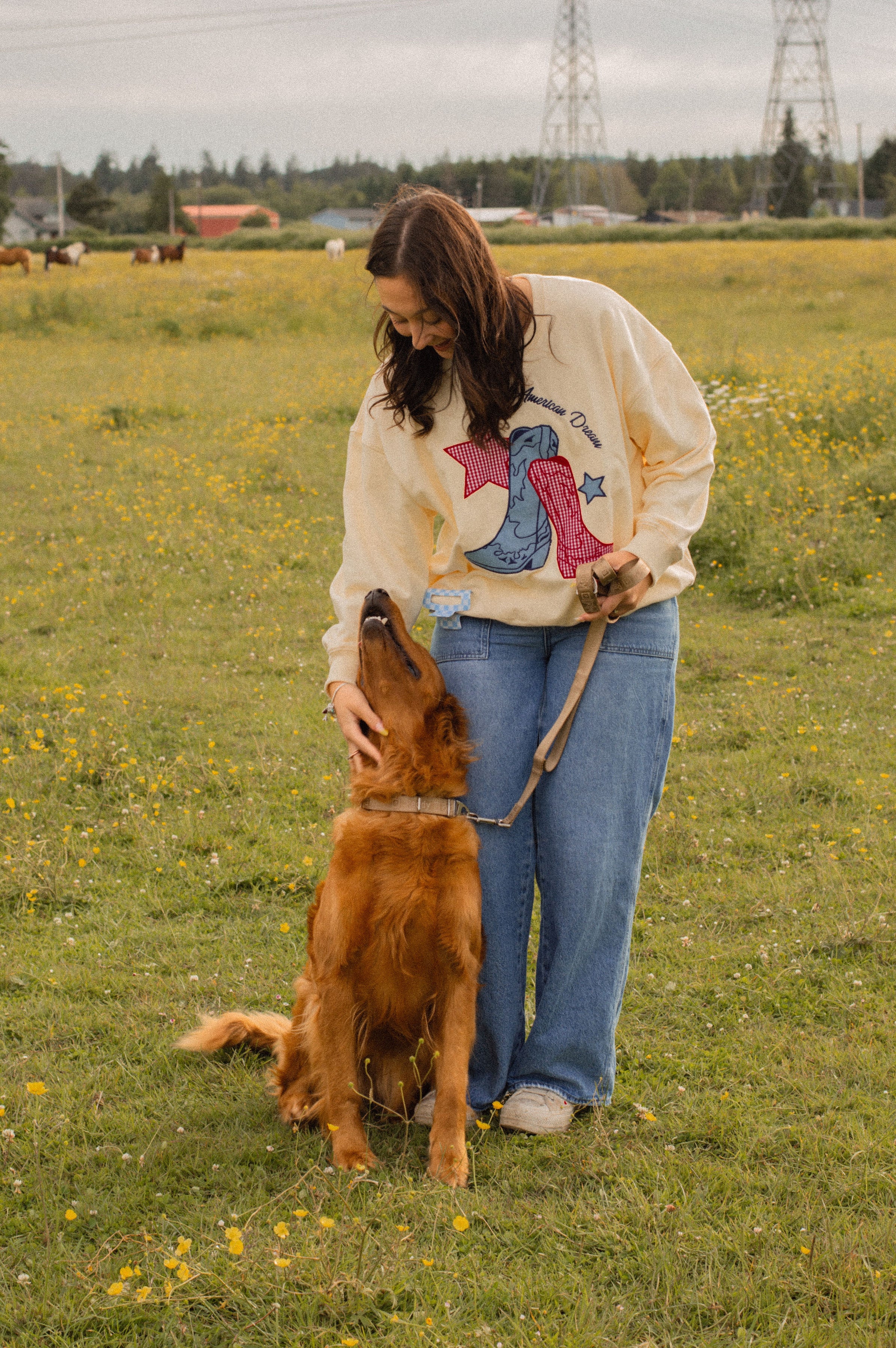 AMERICAN DREAM BOOTS EMBROIDERED CREW