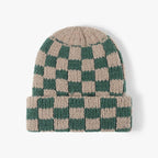 CHECKER SOFT PLUSH BEANIE HAT