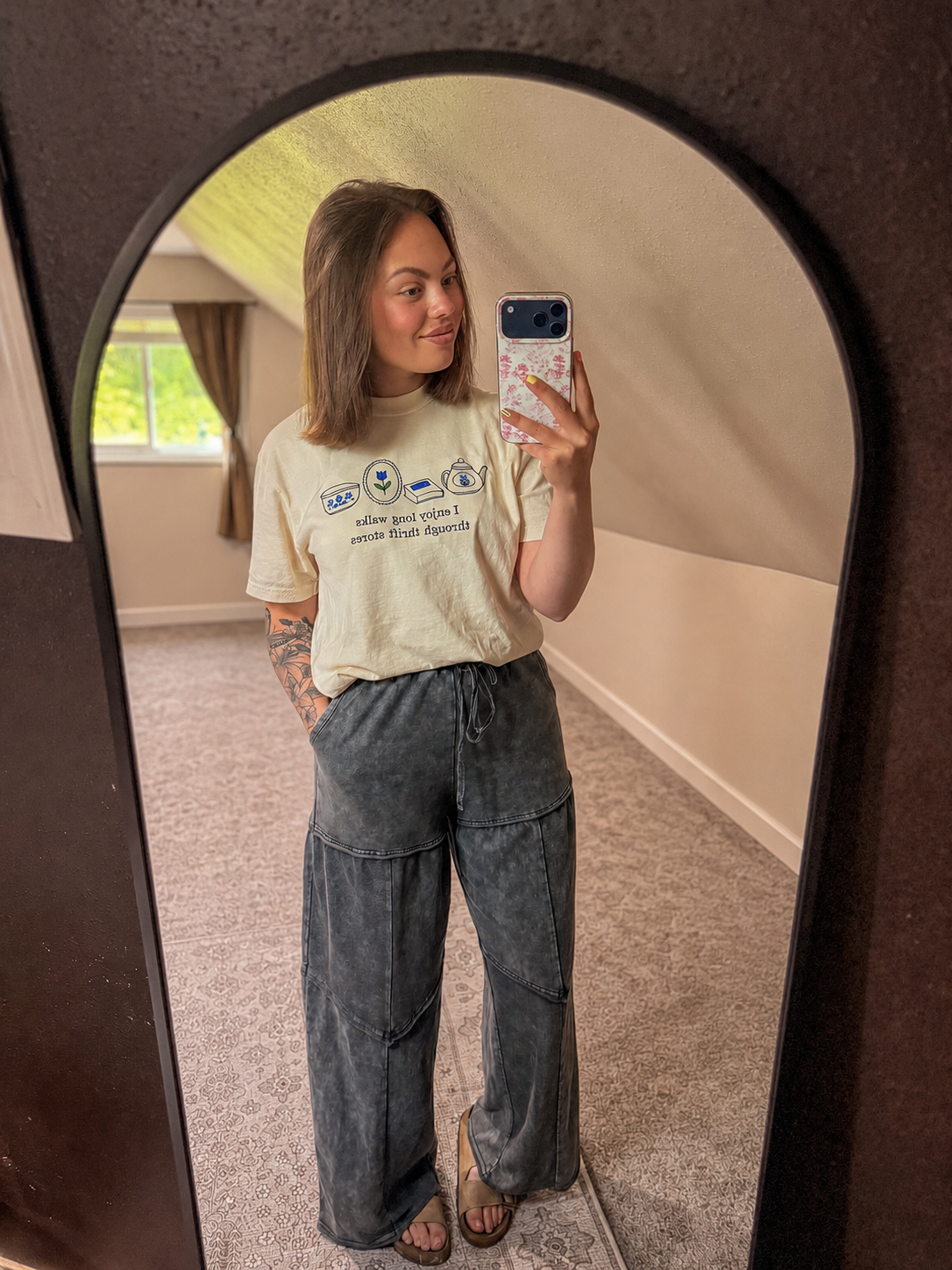 I Enjoy Long Walks Thrift Shopping Embroidery