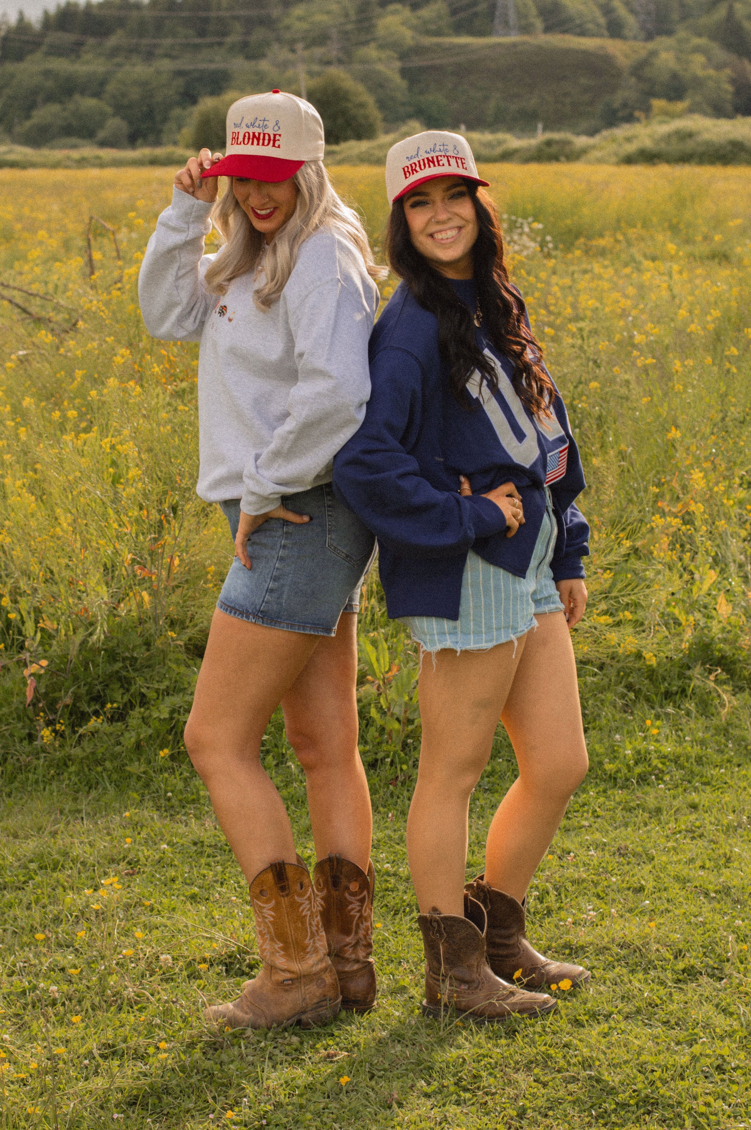 Red White & Brunette Embroidered Hat
