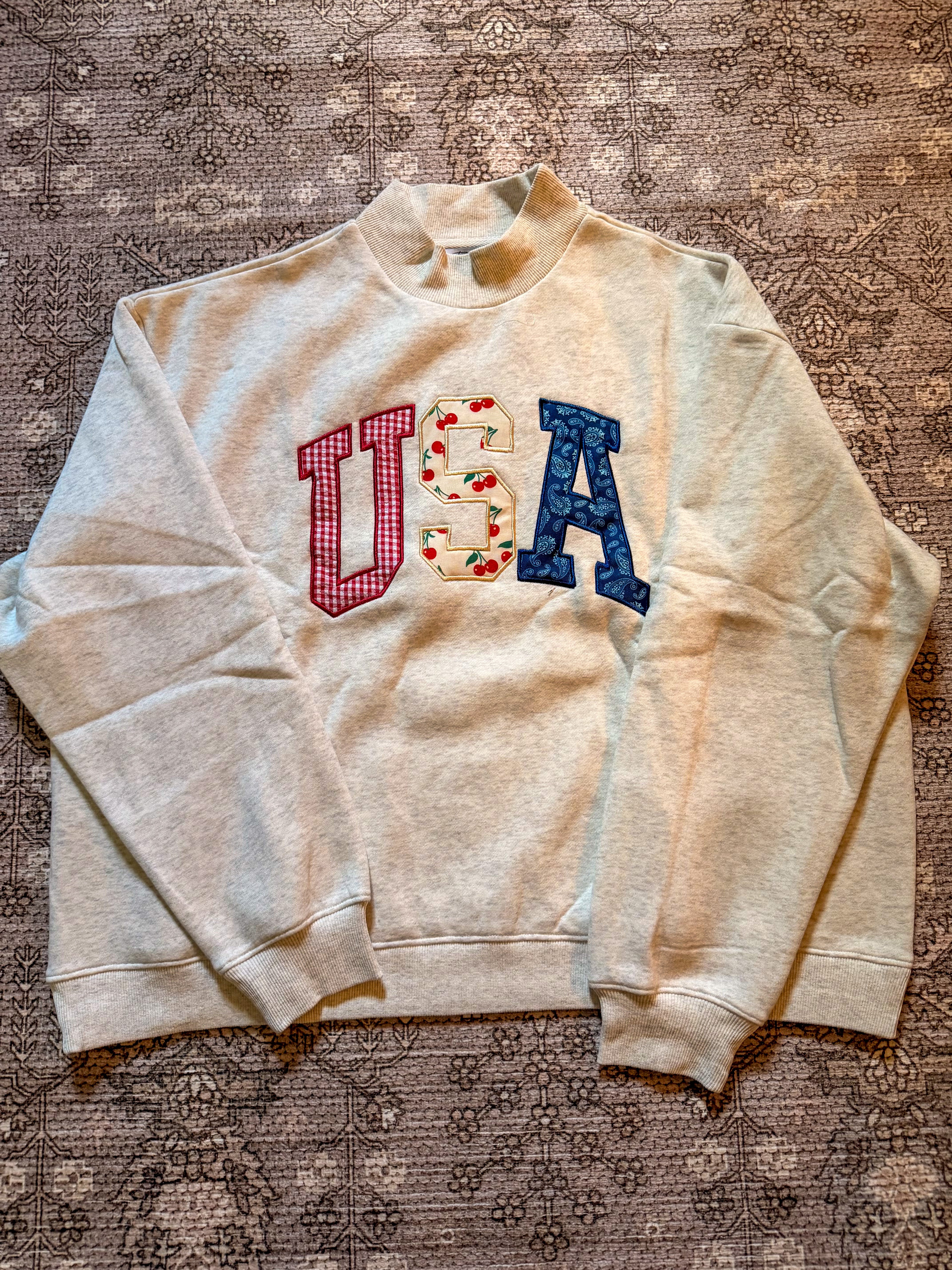 USA Embroidered Mockneck