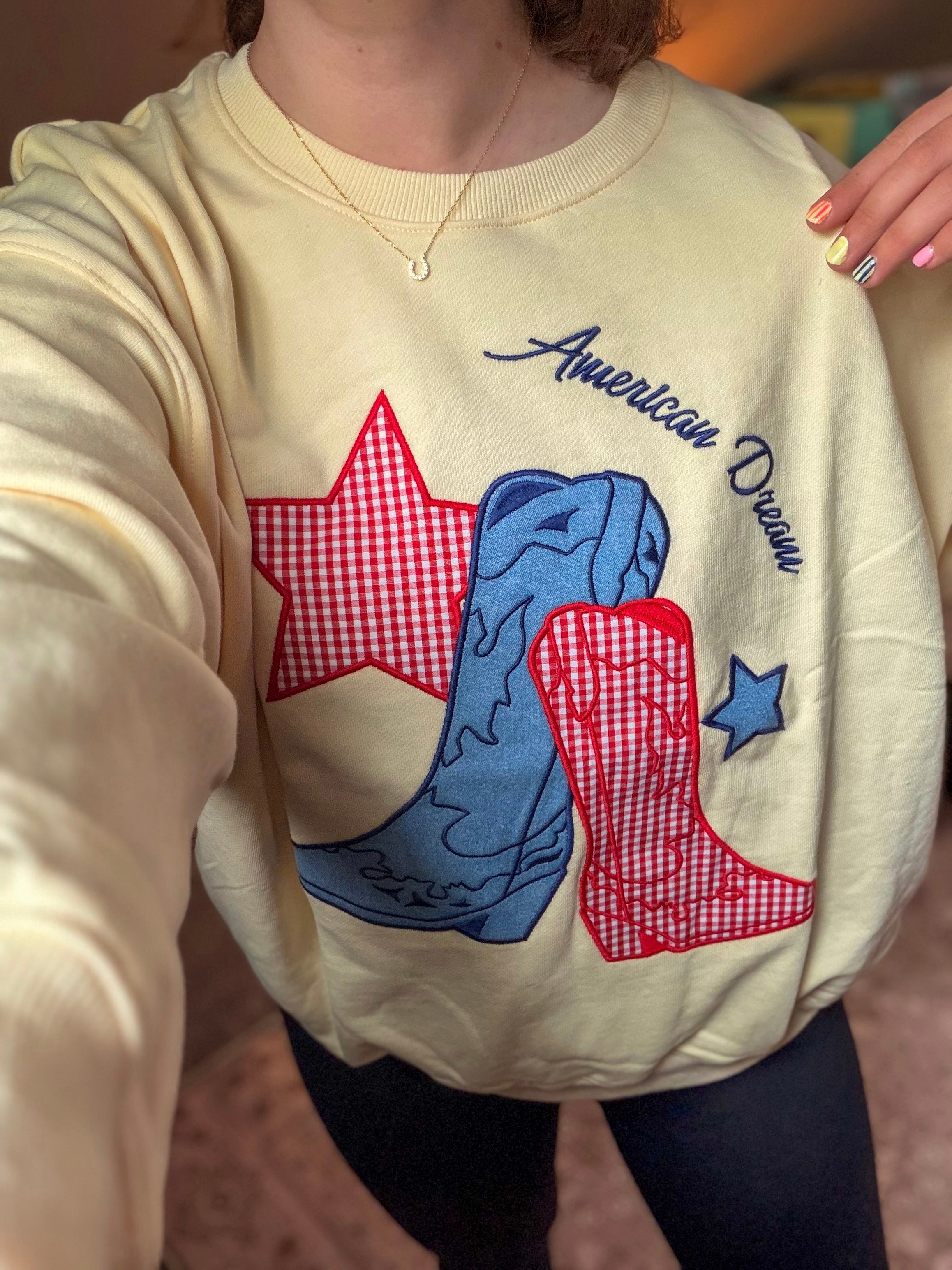 AMERICAN DREAM BOOTS EMBROIDERED CREW