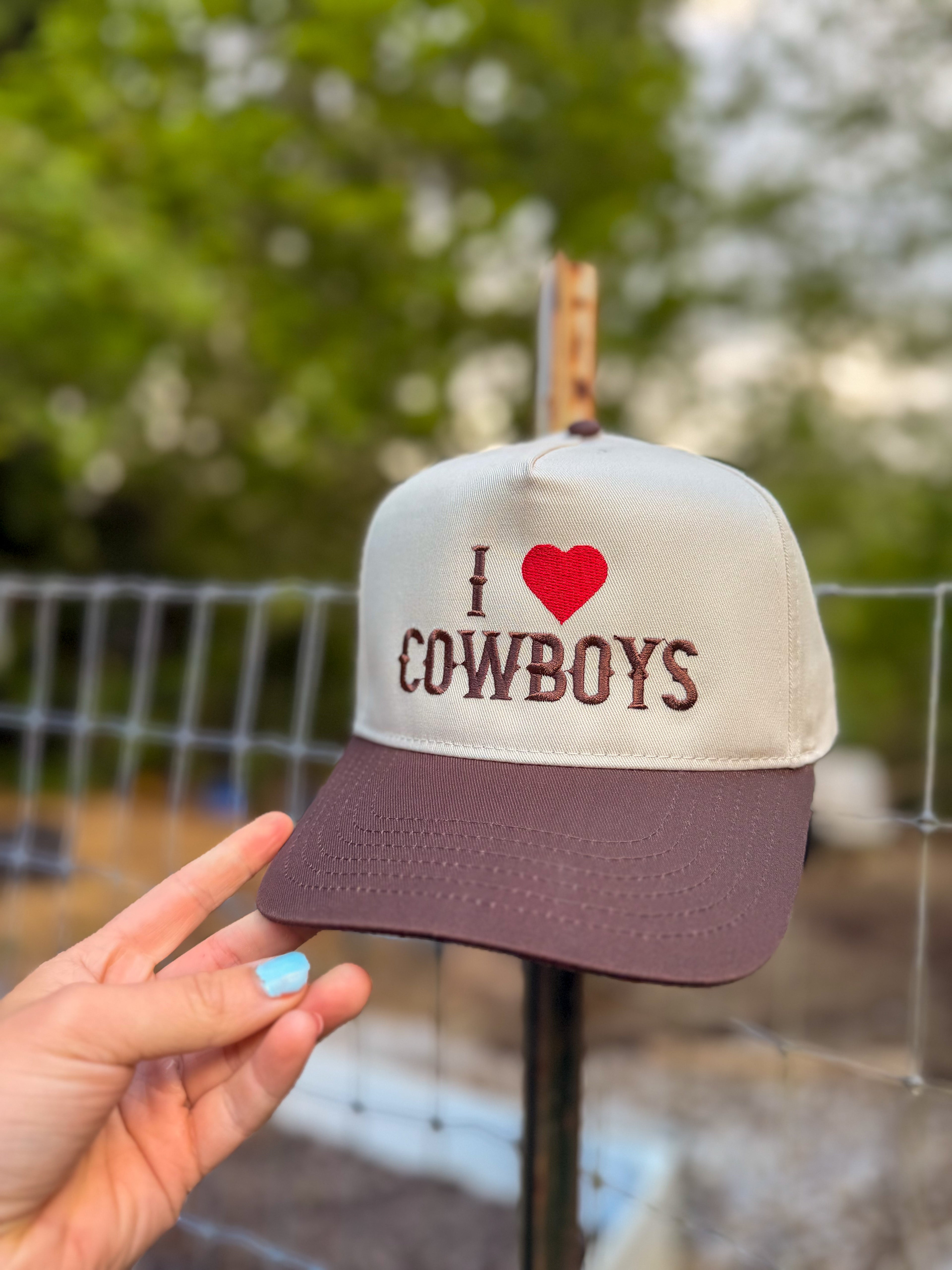 I HEART COWBOYS Embroidered Hat