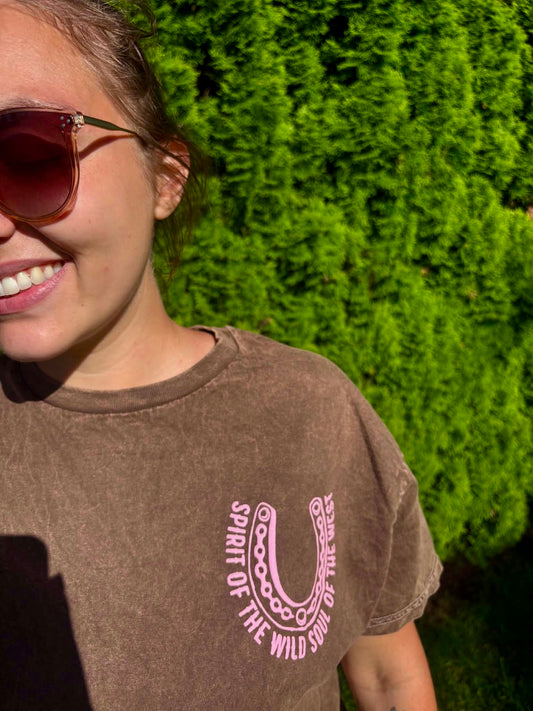 Country Roots Mineral Brown Puff-Print T-Shirt