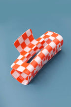 JUMBO RESIN CHECKER HAIR CLAW CLIPS 4inch
