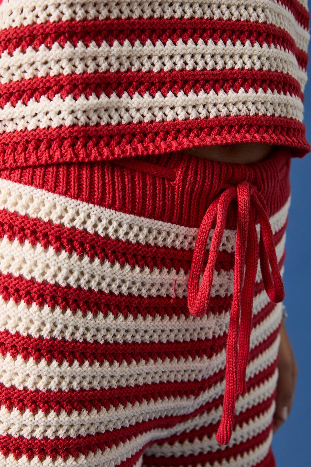 CROCHET TWO-TONE SWEATER SHORTS