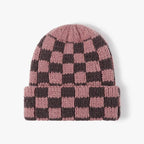 CHECKER SOFT PLUSH BEANIE HAT